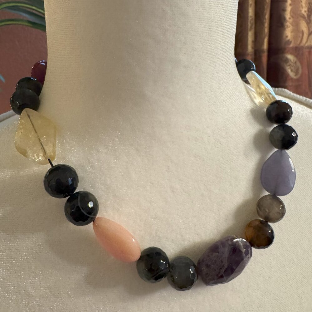 Multi-Color Beaded Statement Necklace